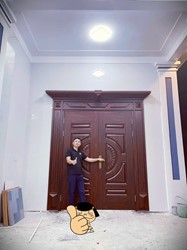 Cửa thép vân gỗ GSD 2 cánh