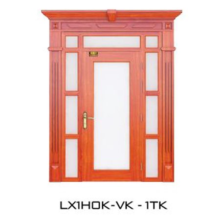 Cửa thép vân gỗ GSD Luxury vách kính - LX1HOK- VK - 1TK